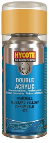 Hycote Double Acrylic Aerosol Car Spray Paint, Vauxhall - Mustard Yellow, 150 ml