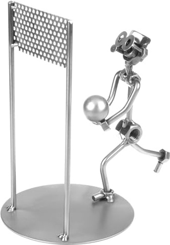 metalman24 Schraubenmännchen Volleyball - Handarbeit Geschenkidee Metallfigur Metallmännchen Stahlfigur Schraubenmännle - Deko für Büro & Zuhause