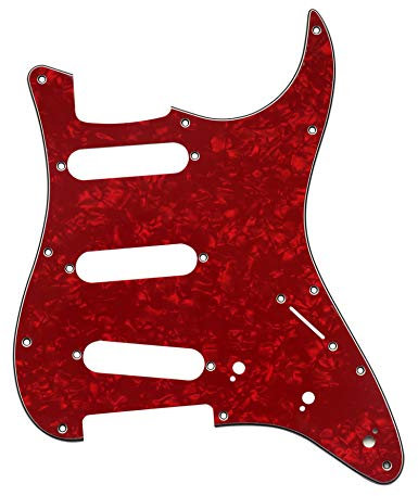 E-Gitarre Pickguard 3-lagig 11 Löcher SSS für Fender Standard Stratocaster Modern Style Gitarrenteile (Red Pearl)