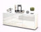 Stil.Zeit TV Schrank Lowboard Ameline, Korpus Weiss matt, Front Hochglanz Design Weiß (135x49x35cm), Push to Open Technik & Leichtlaufschienen