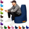 PATCH HOME Gamer Kissen & Lounge Sitzsack – befüllbar mit Reißverschluss, gefüllt mit Styropor, geeignet für In- & Outdoor. Perfekt als Gaming Sessel Sitzkissen (Marine - Ø 80cm x Höhe 90cm)