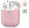 AHASTYLE AirPods Hülle Silikon AirPods Case [Front-LED Sichtbar] Kompatibel mit Apple 2 & 1 (2019) (Ohne Karabiner, Rosa)