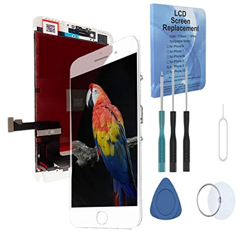 ZTR LCD Screen Replacement Fits iPhone 7 4.7 inch Display Full Complete digitizer Assembly Frame Set Front Glass (White)