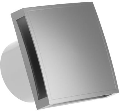 EUROPLAST Diameter 125mm Light Switch Activation Bathroom Extractor Fan - 5 inch Silver Extractor Fan with a front panel - Extractor fan Kitchen, Bathroom, Garage Axial Ventilation fan