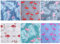 Milisten Baumwollstoff Nähstoffe Flamingo Bedruckte Stoff Patchwork Stoffbündel Stoffpaket für DIY Basteln Kunsthandwerk Nähen Scrapbooking Verpackung 50x40cm 6 Stück Grau