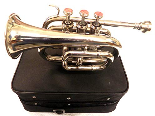 Brass – Indien Brass Pocket Trompete Chrom Finish B-Flat W/Gehäuse + MP Silber
