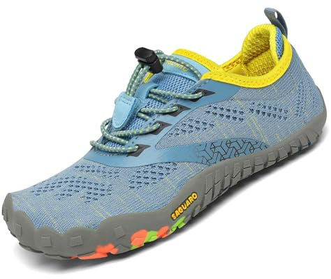 SAGUARO Enfants Chaussures de Trail Chaussures Minimalistes pour Garçons et Filles Respirant Antidérapant Barefoot Chaussures de Sport Running Extérieur Turquoise 31 EU