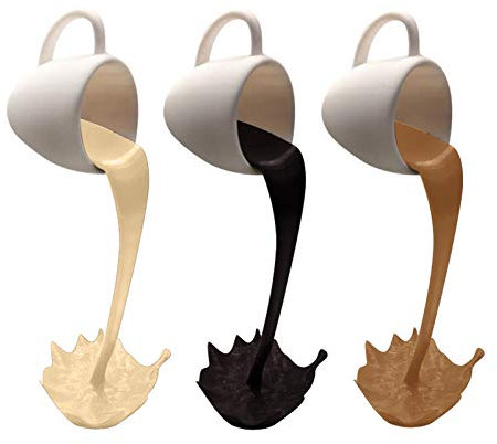 Schwimmende Kaffeetasse Becher Skulptur Küchen-Dekor Gießen Verschütten Dekoration, Haus Dekoration, Dekoration Wohnzimmer Sammlerstücke（D）