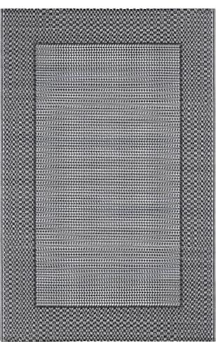Festnight In- & Outdoor Teppich Wetterfest Outdoorteppich Teppich Balkon Gartenteppich Balkonteppich Terassenteppich Teppich Indoor Garten Terrasse Grau 120x180 cm PP