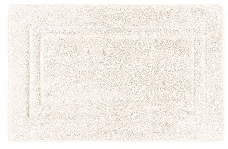 PANA Viskoelastische Frottee Badematte I Hochflor Badvorleger I Duschvorleger mit viskoelastischem Memoryschaum I rutschfest und saugstark I Größe: 50 x 80 cm I Farbe: Creme