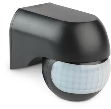 Infrarot Aufputz Bewegungsmelder 180° Dreh-/Neigbar IP44 Reichweite bis 12m - Farbe: schwarz