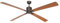 CasaFan Energiespar Deckenventilator mit Fernbedienung Eco Neo III 180 cm Bronze Flügel Schwarz/Teak
