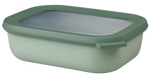 Mepal - Multi Bowl Cirqula Rectangular - Vorratsdose mit Deckel - Geeignet als Luftdichte Aufbewahrungsbox für den Kühlschrank, Mikrowellengeschirr & als Frischhaltedosen - 1000 ml - Nordic Sage