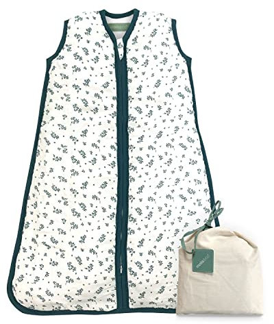 molis&co - Baby Schlafsack ärmellos - Ideal für Frühling und Herbst - Babyschlafsack 1 tog ohne Ärmel - Leicht gepolstert - Babyschlafsack Neugeborene - Premium-Musselin - Ocean (85 cm)