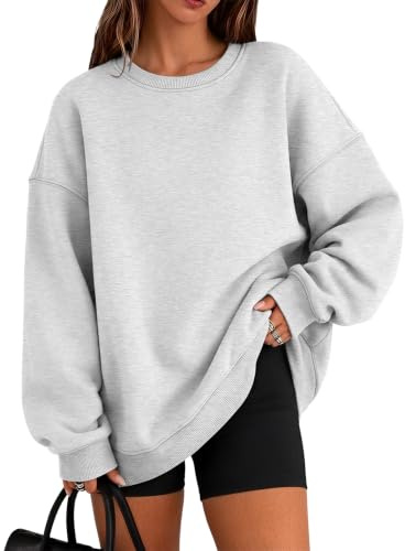 EFAN Damen-Sweatshirt, übergroß, Fleece, Rundhalsausschnitt, lässiges Oberteil, bequem, Herbst, modische Outfits, Winterkleidung 2026