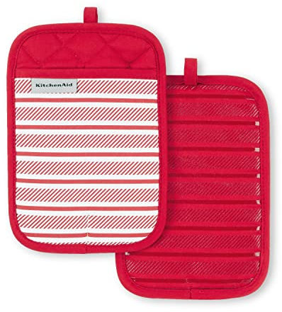 KitchenAid Albany - Juego de 2 soportes para ollas, color rojo pasión, 7 x 10 pulgadas
