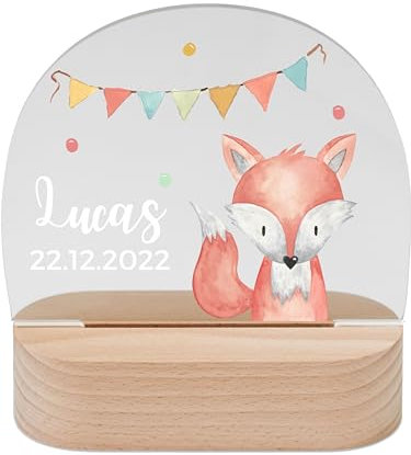 wunderwunsch - Personalisiertes Nachtlicht für Babys - Individuelle Nachttischlampe für Kinder - Personalisierte Geschenke Kinder - Babygeschenk - Geschenk zur Geburt