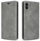 QLTYPRI Case for iPhone X iPhone XS, Premium PU Leather Cover TPU Bumper with Card Holder Kickstand Hidden Magnetic Adsorption Flip Wallet Case Cover for iPhone X iPhone XS - Grey