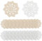 FINGERINSPIRE 30 Stück Handgehäkelte Spitzendeckchen (Weiß & Beige, 74~80 mm) Runde Spitzen Blumenblatt Deckchen, Kleine Gehäkelte Baumwoll Untersetzer Handarbeit Gestrickte Blütenblätter Für Kostüm
