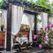 XQKXHZ Outdoor Vorhang Transparent Wetterfest Mit Ösen (2 Stück) Wasserdicht Sonnenschutz Vorhang Weiß Transparent Chiffon Voile Vorhänge Für Schlafzimmer/Balkon/Terrasse,132x274cm(W x H)