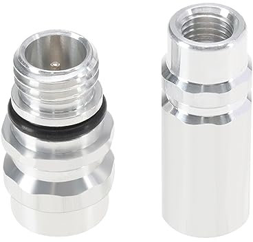 VGOL Juego de 2 adaptadores de conversión R134A para sistemas de aire acondicionado 357820795H 357820795J válvula de readaptación de aleación de aluminio