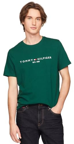 Tommy Hilfiger T-shirt graphique à manches courtes pour homme, vert, Taille S