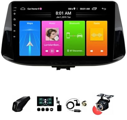 BOJONTN 9 inch 2 Din Android 12 Car Radio,for Hyundai i30 2017-2018,with Carplay AHD Backup Camera GPS Navigation Steering Wheel Controls Bluetooth (Size : Z900 8+256G)