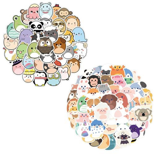110 Pezzi Adesivi Animali, Stickers Bambini Attacca Stacca Cute Kawaii Stickers per Adolescenti, Adulti, Decalcomanie per Laptop Scrapbooking Bottiglia Acqua Skateboard Tazze (Adesivi per Animali)