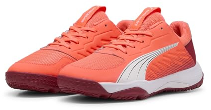 PUMA Accelerate JR Handballschuh, Glowing RED White-Dark Crimson Black, 38.5 EU