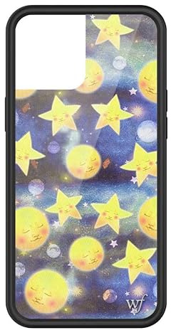Wildflower Himmlische Träume, kompatibel mit Apple iPhone 12 Pro Max, Motiv: Sky Moon Galaxy Night Star, niedlich, trendig, schützender schwarzer Bumper, 1,2 m Falltest-zertifiziert, kleines