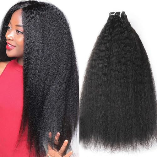 Unipearl Yaki Straight Tape Extensions Echthaar,55cm 22Zoll 20Stück 50g Natürliches Schwarz Invisible Skin Weft Haarverlängerung für Frauen Tape in Extensions Echthaar
