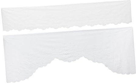 MAGICLULU Elegante Floral Bestickte Gardinen Küche Fenster Ebenen Und Volants Set Weiß Für