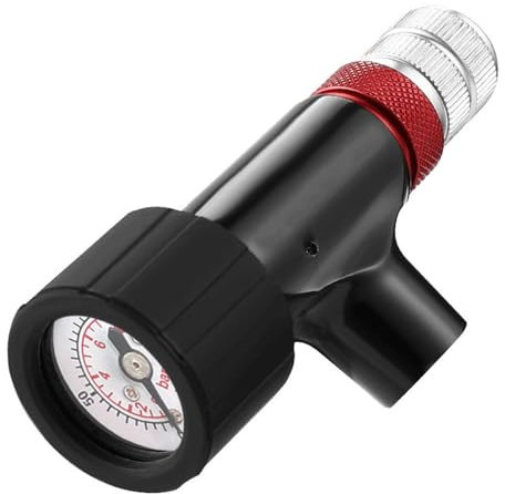 CO2-Inflator-Kopf für Mountainbike, schnelles Pumpen, Fahrradpumpe mit Manometer, Aluminiumlegierung, CO2-Fahrrad-Reifenfüller