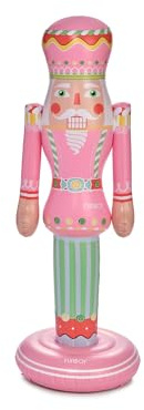 FUNBOY Pink Inflatable Nutcracker – 3.5ft Tall Indoor/Outdoor Holiday Decoration – Christmas Yard & Porch Decor