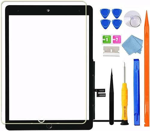 Per iPad 7/8/9 (9a generazione) A2602 A2603 A2604 A2605 Sostituzione dello schermo Digitalizzatore Touch Glass Kit, per iPad 9a generazione 10.2 pollici (2021 Rilasciato) nero