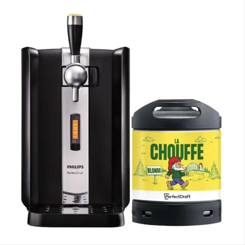 PerfectDraft – Pack Tireuse À Bière + 1 Fût Chouffe 6L – Machine Pression À Domicile – Refroidissement À 3°C – 30 Jours Fraîcheur – Écran LED Température – Idée Cadeau Amateur Bière