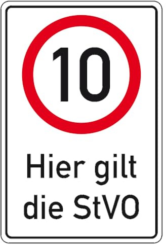 TMS PRO SHOP Hinweisschild, 10 km/h, Hier gilt die StVO, RA, 60 x 90 cm, Art.-Nr. 71306