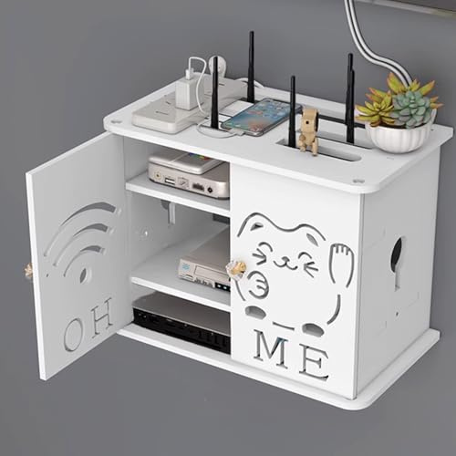 YHWKGZ Router Shelf Wall Mount WiFi, Wireless Router Storage,WiFi Wall RouterStorage Box, Hide WiFi Router Home Decor Box, WiFi Router Storage Cabinet(34cm/13.4in)