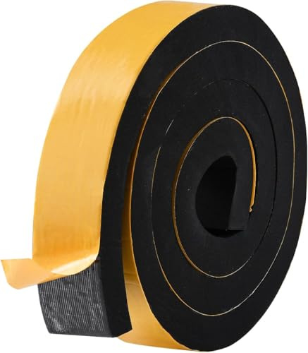 Zayejod 50mm x 25mm Foam Tape Self Adhesive Neoprene Weather Strip,4M | Density EVA Foam Rubber Tape,Rubber Gasket Seal,Anti-Vibration,Anti-Collision, Shockproof Insulation for Window Door Car
