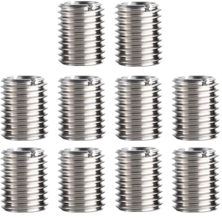 10 Pezzi Inserto Filettato M10 a M8, Boccola Filettata Acciaio Inox 15 mm, Boccola di Filettatura, Dado a Inserimento, Adattatore Filetto e Riduttore Filettato per Riparazione, Montaggio, Mobili