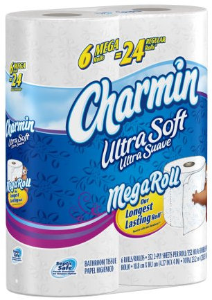Charmin Ultra Soft Toilet Paper 6 Mega Rolls = 24 Regular Rolls by Charmin