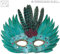 WIDMANN Feder-Maske 4 Styles Halloween Party Masken Augenmasken & Verkleidungen für Maskenade Kostüm Zubehör