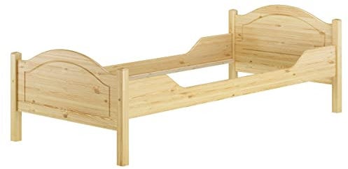 Erst-Holz® Stabiles Bettgestell Kiefer Natur 90x200 Einzelbett ohne Rollrost Jugendbett 60.30-09oR