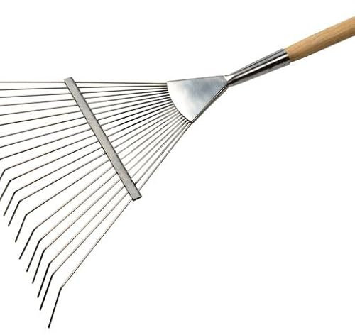 Burgon & Ball RHS Stainless Steel Lawn Rake, 166 cm Length