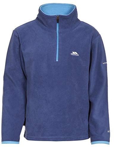 Trespass Boys Fleece Jumper - Lightweight Warm Half Zip Pullover with Contrast Binding on Cuffs, Contrast Inner Collar, 1/2 Zip in Contrast Colour, 100% Polyester Microfleece