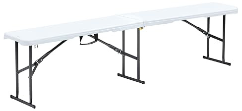 Rekkem 101586 Bank Faltbar, tragbar für Camping, weiß/schwarz, 180 x 30 x 45 cm