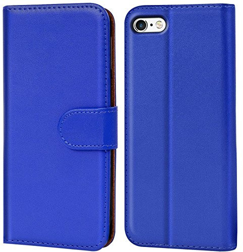Verco iPhone 6s Plus Hülle, Handyhülle für Apple iPhone 6 Plus / 6s Plus Tasche PU Leder Flip Case Brieftasche - Blau