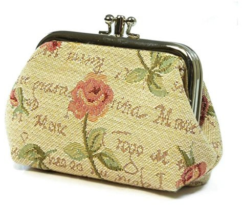 Damen Geldbeutel 10 x 8 x 5 cm Portmonee Geldbörse Motiv Blume Rose im Gobelin Stil Signare Royaltex FA. Bowatex