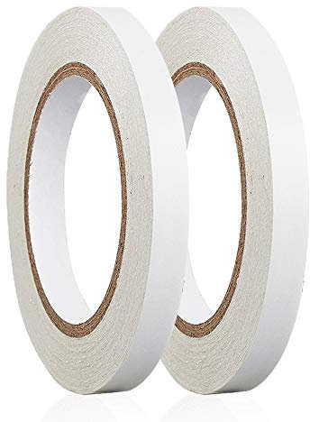 BNCHI Double Sided Sticky Tape, 2 Rolls 0.6 x 30 Yards Tape for Crafts, DIY, Photos, Wallpaper, Scrapbooking, Sewing, Handwork, Decorations, Rubber Stamps, Card, Boxes, Wrapping