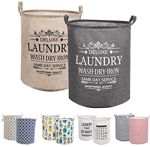 LessMo 2PCS 19.7 Wäschekorb Sortierer – Faltbar - 2er Set Wäschesammler spart Zeit beim Sortieren - Wäschesack - Wäschekörbe - Laundry Baskets - 50 x 40 cm (Grün/Gelb, Verdickt 19 / Groß)